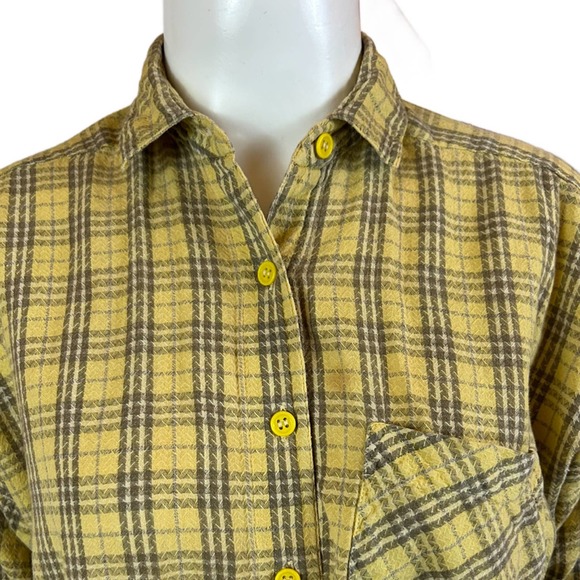 1980s Plaid Checked India Cotton Madras Button Up Shirt / Women’s Medium * - Picture 2 of 4